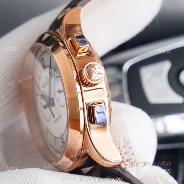 Swiss 7750 Jaeger Lecoultre Master Chronograph Rose Gold Replica Watch 40mm