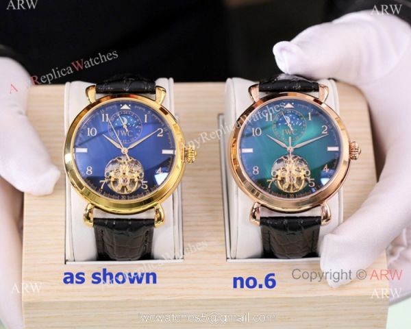 High Quality IWC Tourbillon Moonphase Blue and Gold Watches