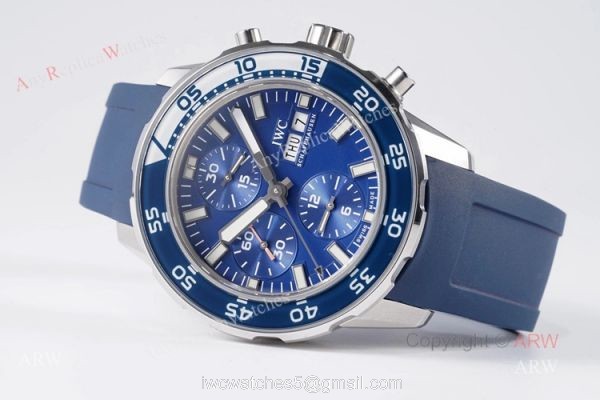 Best Replica IWC Aquatimer Chronograph Blue Watch with Swiss Asia 7750
