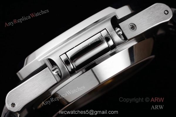 New Patek Philippe Nautilus 5980 Black Dial Black Leather Strap Swiss Made Replica Watch