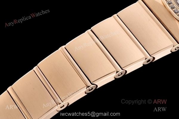 GF Factory Swiss Replica Omega Constellation Black Aventurine Dial Rose Gold Diamond Watch