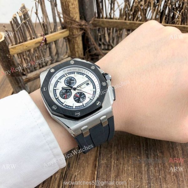 Copy Audemars Piguet Royal Oak Offshore Watches Gray Dial Rubber Strap