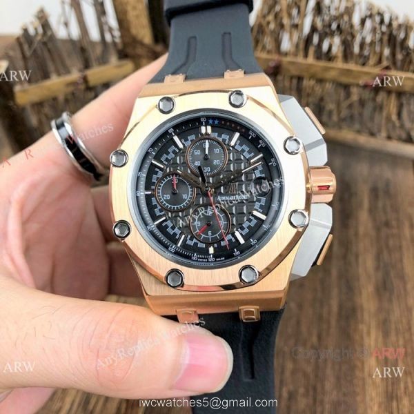 Copy Audemars Piguet Michael Schumacher Rose Gold Black Bezel Watches