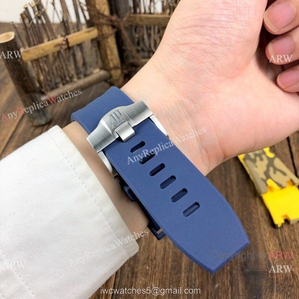 Best Replica Audemars Piguet Automatic Watch SS Blue Rubber Strap
