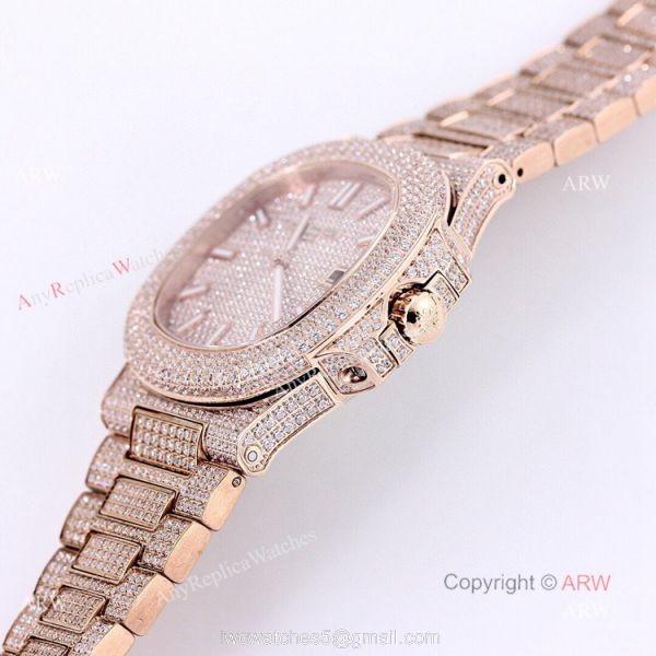 5719 Patek Philippe Nautilus Bust Down Rose Gold Replica Watch 40mm