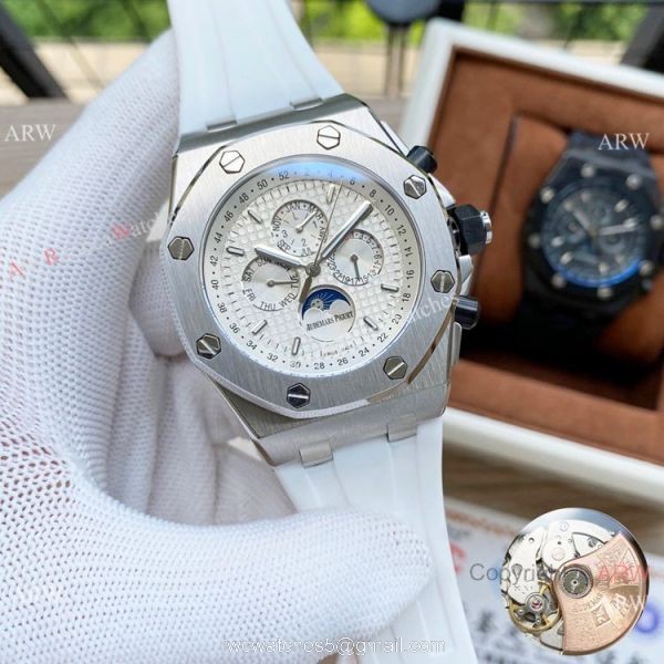 Copy Audemars Piguet Moonphase Watches Black Steel Case