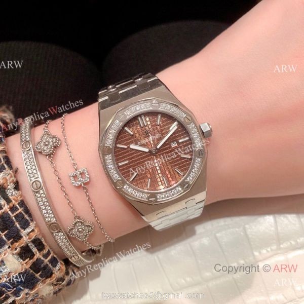 Copy Audemars Piguet Royal Oak Lady Watches SS Diamond Bezel