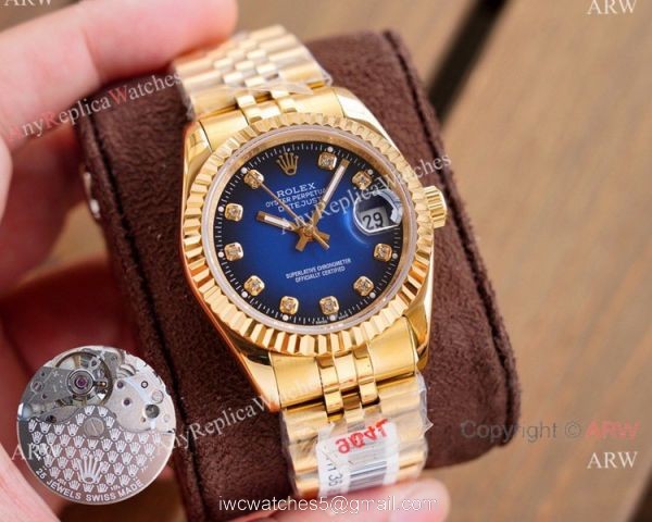Swiss Quality Rolex Datejust Watches Two Tone Green Dial