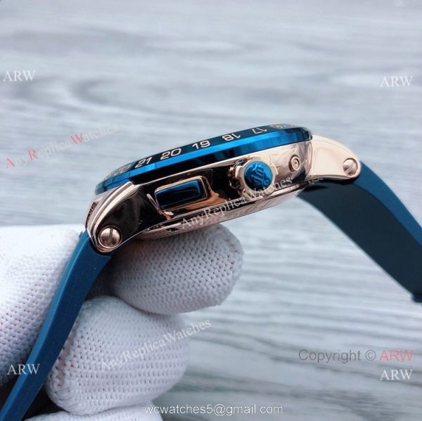 Ulysse Nardin GMT Perpetual Blue Bezel Rose Gold Men Watches
