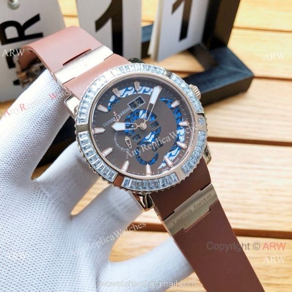 AAA Replica Ulysse Nardin Men Watches SS White Face Diamond Bezel