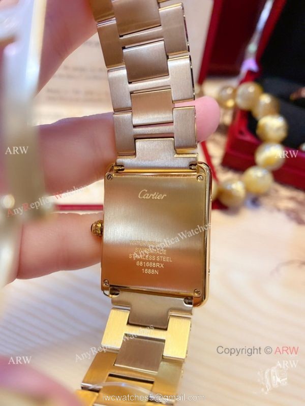 NEW! Replica Cartier Tank Solo Yellow Gold Couple Watches Quartz