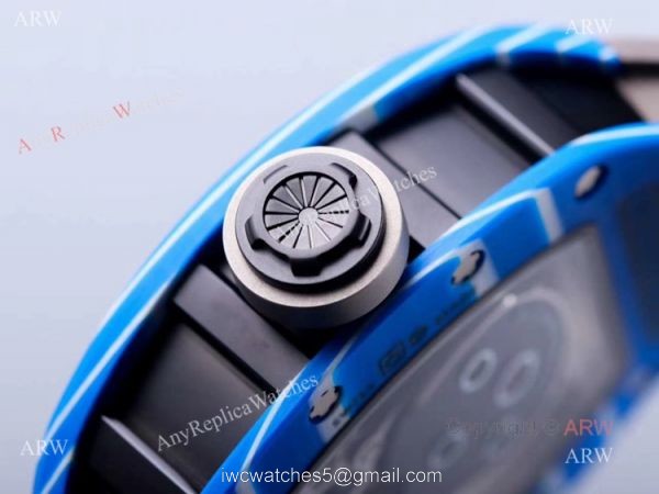 Replica Richard Mille Skull Blue Bezel RM 52-01 Watch for men