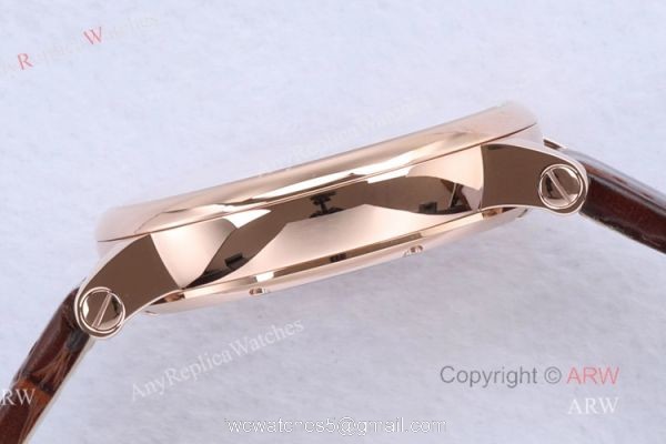 Best Version New Cartier Rotonde De Cartier Tourbillon Rose Gold Case White Roman Dial Replica Watch
