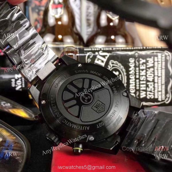 New Copy Tag Heuer Carrera Heuer 01 Black Steel Watch 43mm