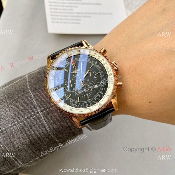 Copy Breitling Navitimer 01 Chronograph Watch Rose Gold Case