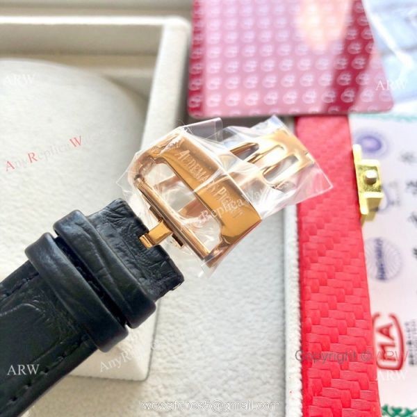 Buy Replica Audemars Piguet Royal oak Jumbo Yoshida Watch Black Leather Strap