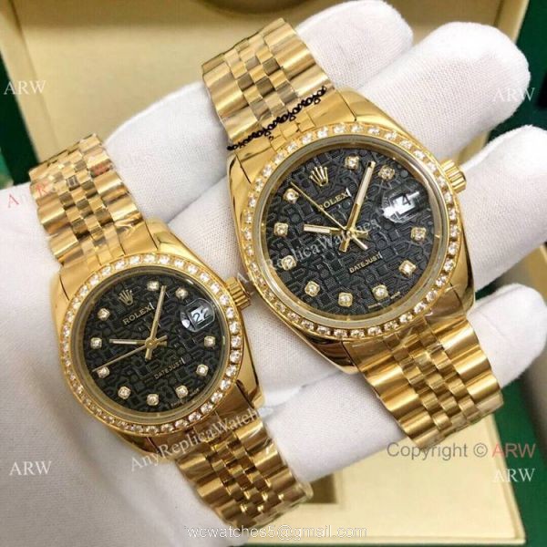 Fake Rolex Datejust Jubilee Band Yellow Gold Watch 36mm and 31mm