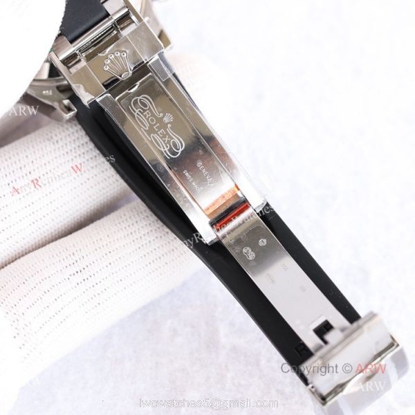 Grade 1A Replica Rolex Daytona Rainbow Stainless Steel Oysterflex Strap Watch Automatic