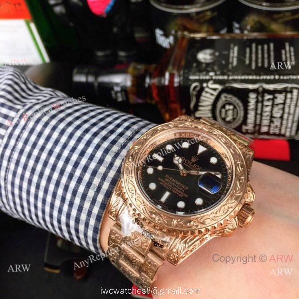 Rolex Submariner Engraving Rose Gold Watches Buy Replica