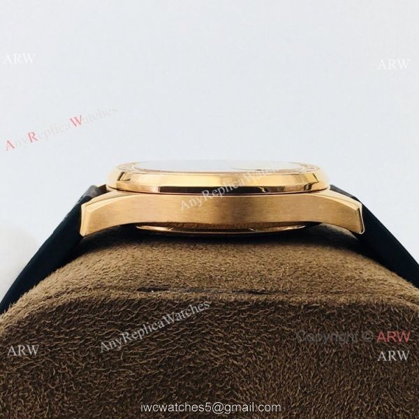 PFF Swiss Patek Philippe Aquanaut Luce Quartz Watch Rose Gold Black Dial