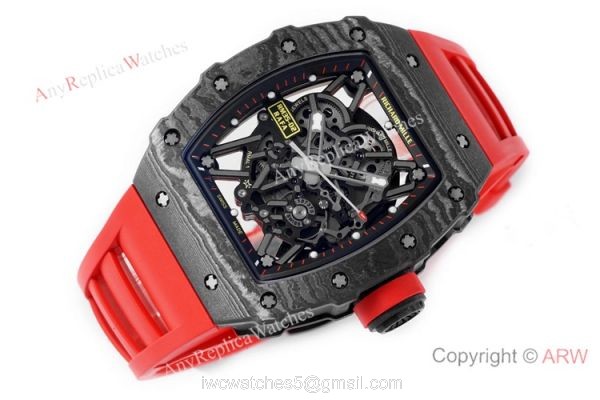 Swiss 1:1 Replica Richard Mille Rafael Nadal RM35-02 Watch Red Rubber Strap