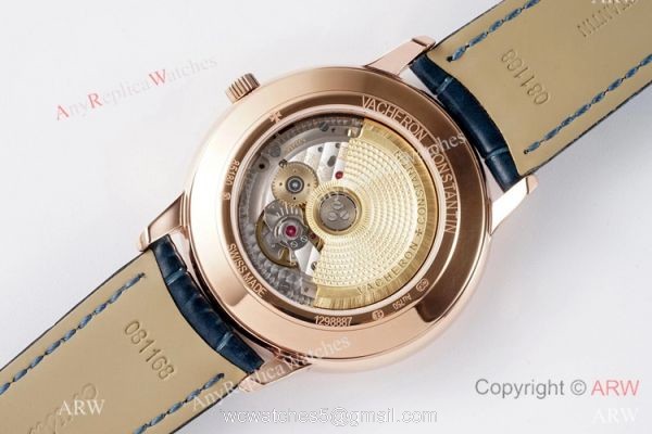 AI Factory Swiss Grade Vacheron Constantin Patrimony Watch Rose Gold Blue Dial