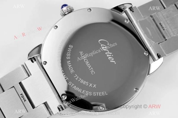 Swiss AAA Replica Ronde Solo de Cartier 9015 Watch Blue Dial Stainless Steel