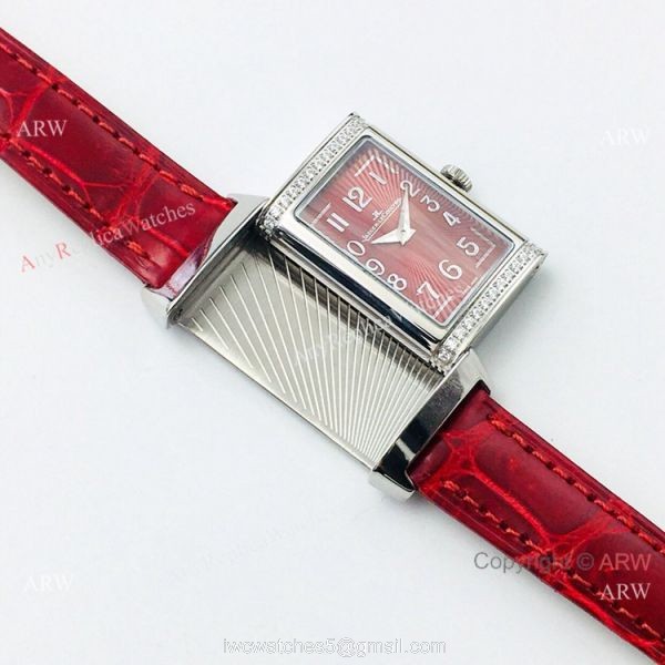 Swiss Copy Jaeger-LeCoultre Reverso One Duetto Ladies Watch Red and Silver