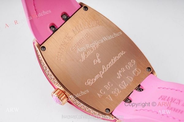 New Franck Muller Vanguard 32 Replica Ladies Watch With Pink Leather Strap