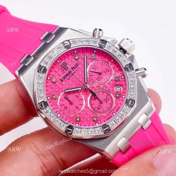 Audemars Piguet Royal Oak Offshore Watches Diamond Bezel Pink Dial