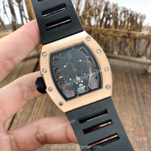 NEW! Replica Richard Mille RM52-06 Tourbillon Mask Watches Rose Gold Diamond