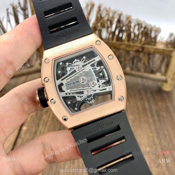 Copy Richard Mille Bubba Watson RM 38-01 Watch Rose Gold Diamond