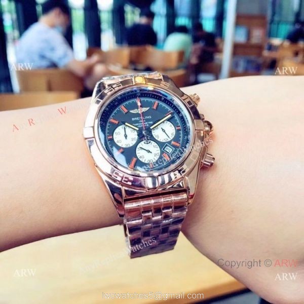 Rose Gold Breitling Chronomat B01 Replica Watches 43mm
