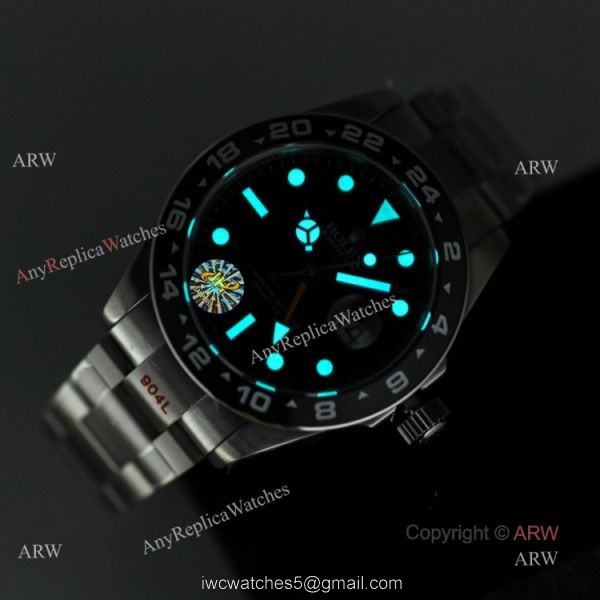 Hot Sale Rolex Explorer ii Ceramic Bezel Black Face Swiss 2836 GMT Watch Replica