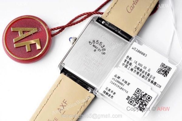 New! Swiss Cartier Tank Solo AF Factory Quartz Watch SS Black Leather Strap