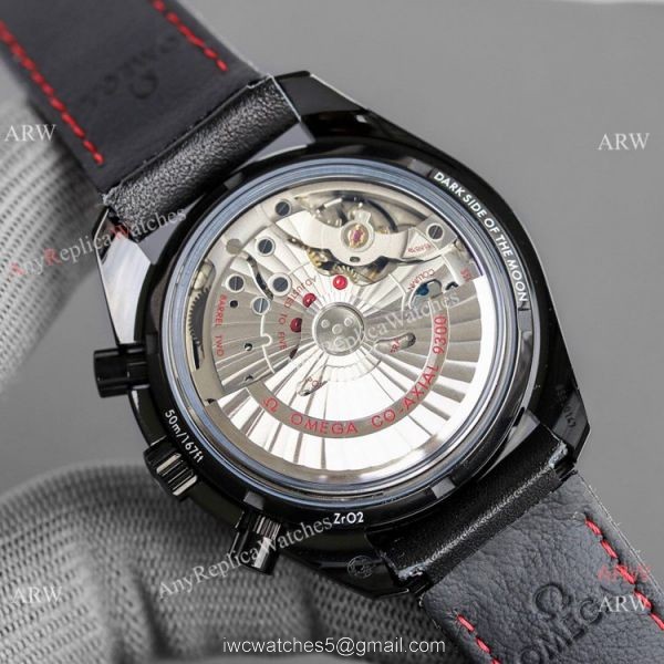 JH Omega Speedmaster Chronograph Swiss 9300 Watch Black Ceramic