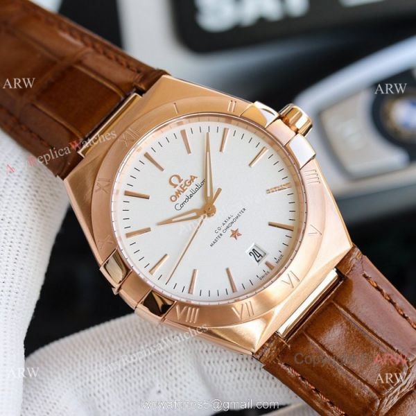 New! Swiss Copy Omega Constellation Gents Watches Rose Gold 39mm