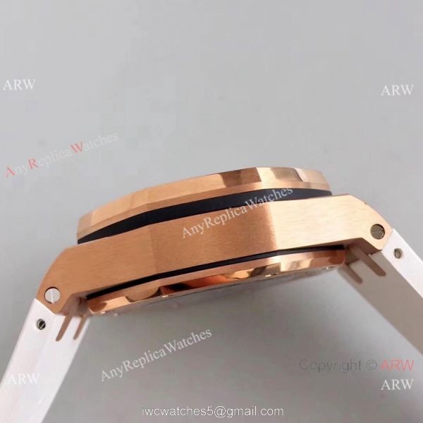 (JF) Replica Audemars Piguet Royal Oak Offshore JF Factory 3126 V2 Chronograph Watch Rose Gold and White