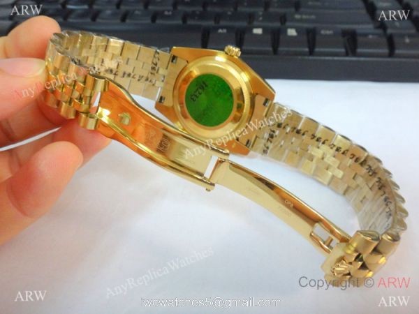 New Copy Rolex Datejust Onyx Dial Yellow Gold Jubilee Watch 36mm