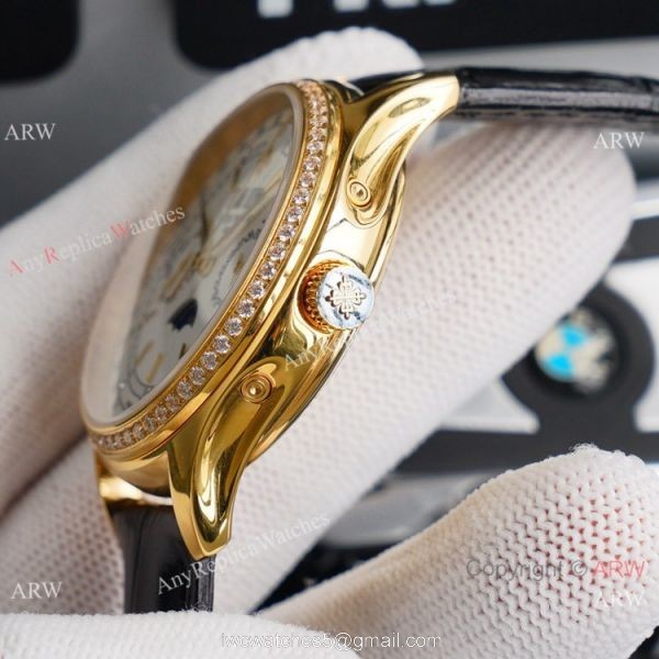 Swiss Replica Patek Philippe Geneve Base 1000 Watch with Diamond Bezel 40mm