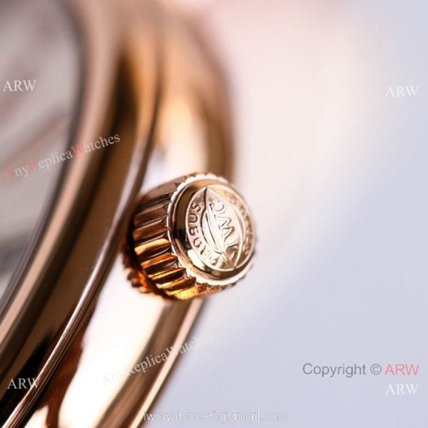 Swiss Replica IWC Portofino 37mm Lady Watch Silver Dial Rose Gold