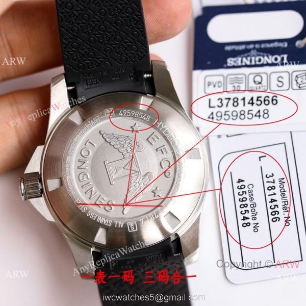 Swiss Copy Longines Hydroconquest Watch Black Ceramic Rubber Strap