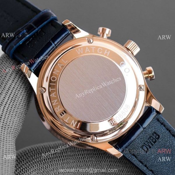 AAA Replica IWC Portuguese Rose Gold White Watches Swiss 7750 Chronograph