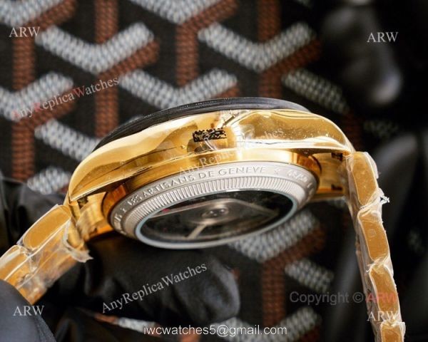 Best Replica Rolex Daytona Skeleton Montoya Yellow Gold Swiss 4130 Carbon Watch