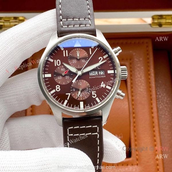 New Copy IWC Big Pilots Chronogaph Watch Chocolate Dial