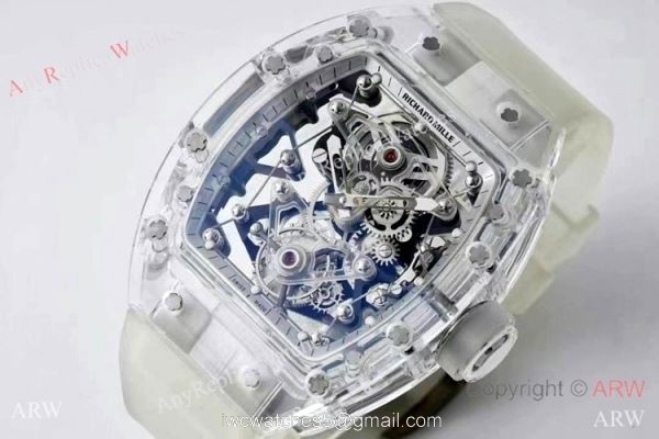 2020 New! True Double Tourbillon EUR Swiss Richard Mille RM 56-02 Sapphire Tourbillon Watch 55mm