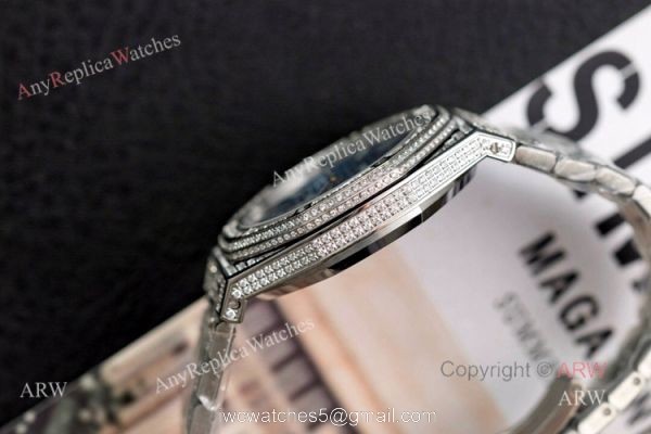 Ref 15400 Audemars Piguet Royal Oak Silver Diamonds Watches For Men Replica Swiss 3120