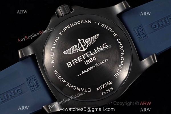 2020 New! Swiss Replica Breitling Superocean Automatic 46mm Watch Black Steel Blue Dial