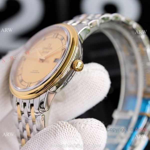 New Copy Omega De Ville Prestige Two Tone Gold Watches