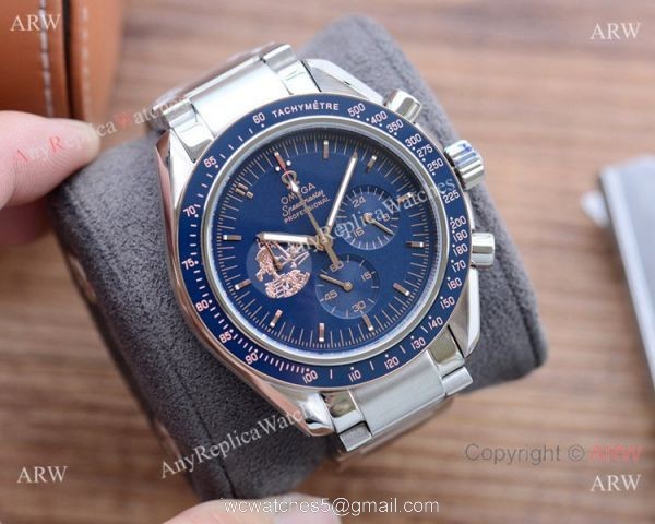 New! Copy Omega Speedmaster Apollo Rose Gold Chronograph Watch